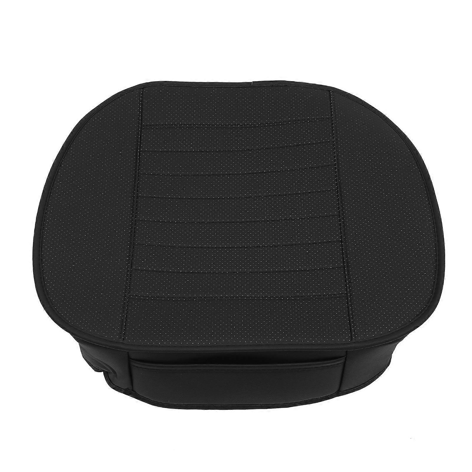 Portable Car Seat Cushion Comfortable Car Seat Pad for Driving Pu Material Black for 1Set