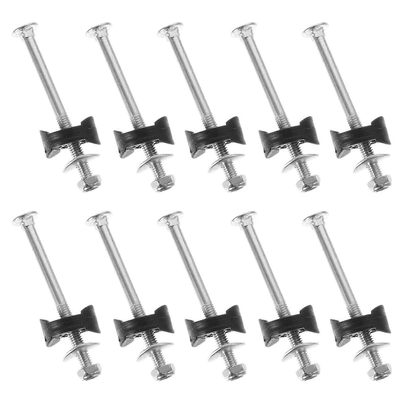 Metal Trampoline Screws Playground Fixing Parts for Daily Use Children Silver Galvanized Steel Ensuring Stability 10 Sets