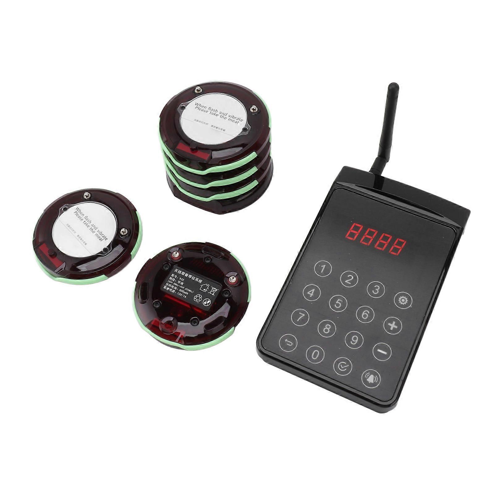 Wireless Restaurant Pager System 10 Beepers 1000m Range UK Plug