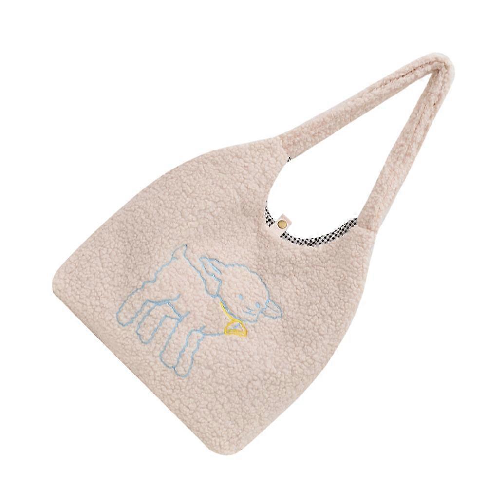 Plush Handbag Single-Shoulder Bag for Storage Adorable Tote Bag