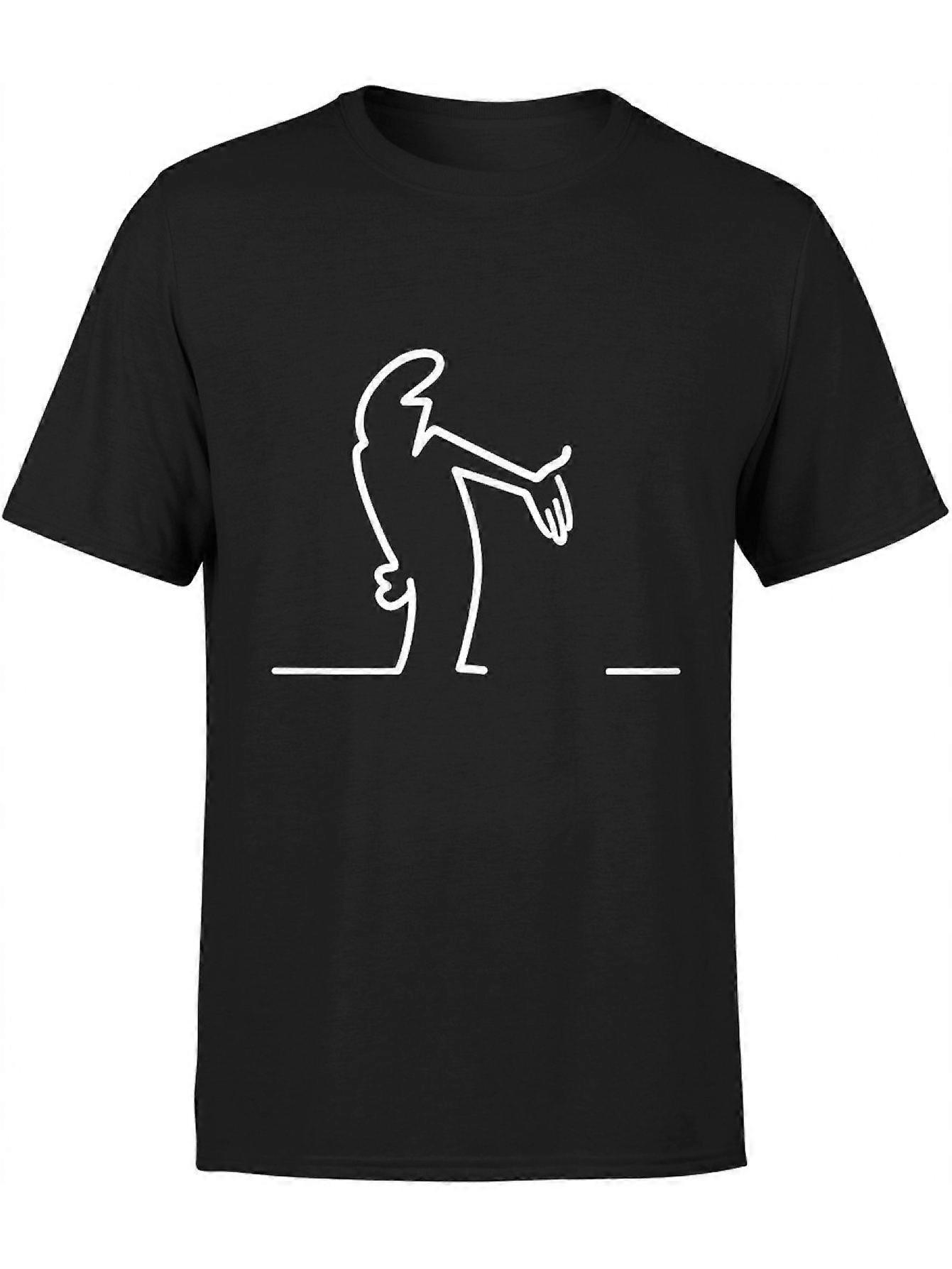 رجالي مضحك بالوم بالوم لا لينيا ميمي تي شيرت - الحد الأدنى خط أبيض الفن الرسوم, فضفاض مريح مناسب كاجوال ملابس كاجوال, Bla-SCBMX245