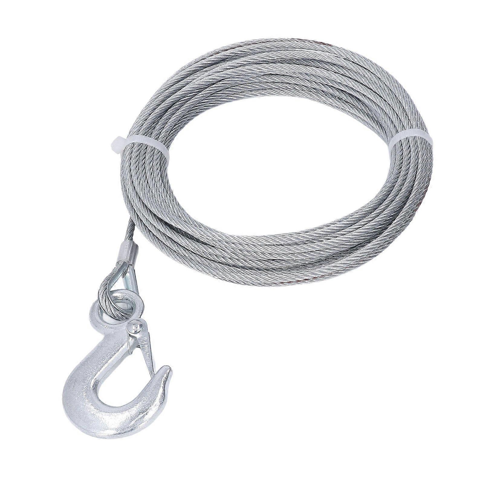 Winch Wire Rope 4mmx12m Cable 2000LBS Strength Stainless Steel Galvanized Replacement