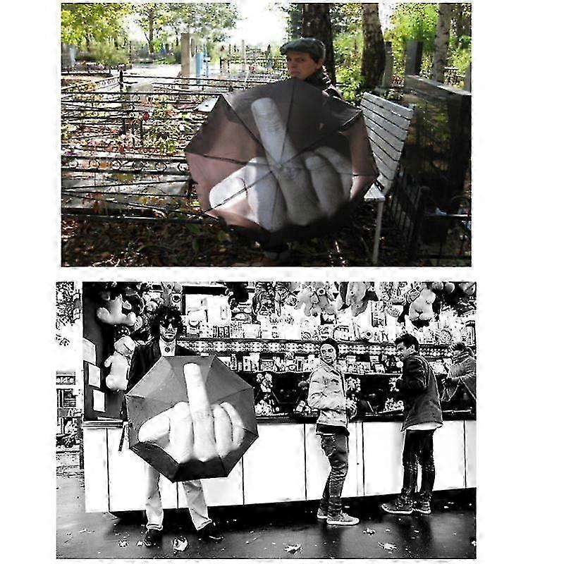 Folding Middle Finger Funny Umbrella Creative Gift Waterproof & Windproof Sturdy