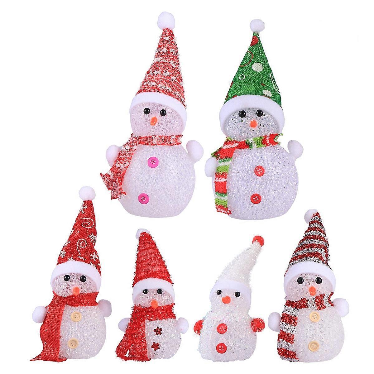 Snowman LED Night Light Colorful Lamp for Lighting 6Pcs Assorted Colors