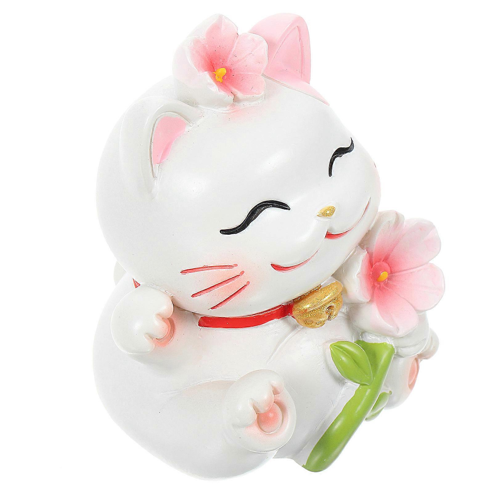 Cat Statue Desktop Fortune Cat Figurine for Decoration Use