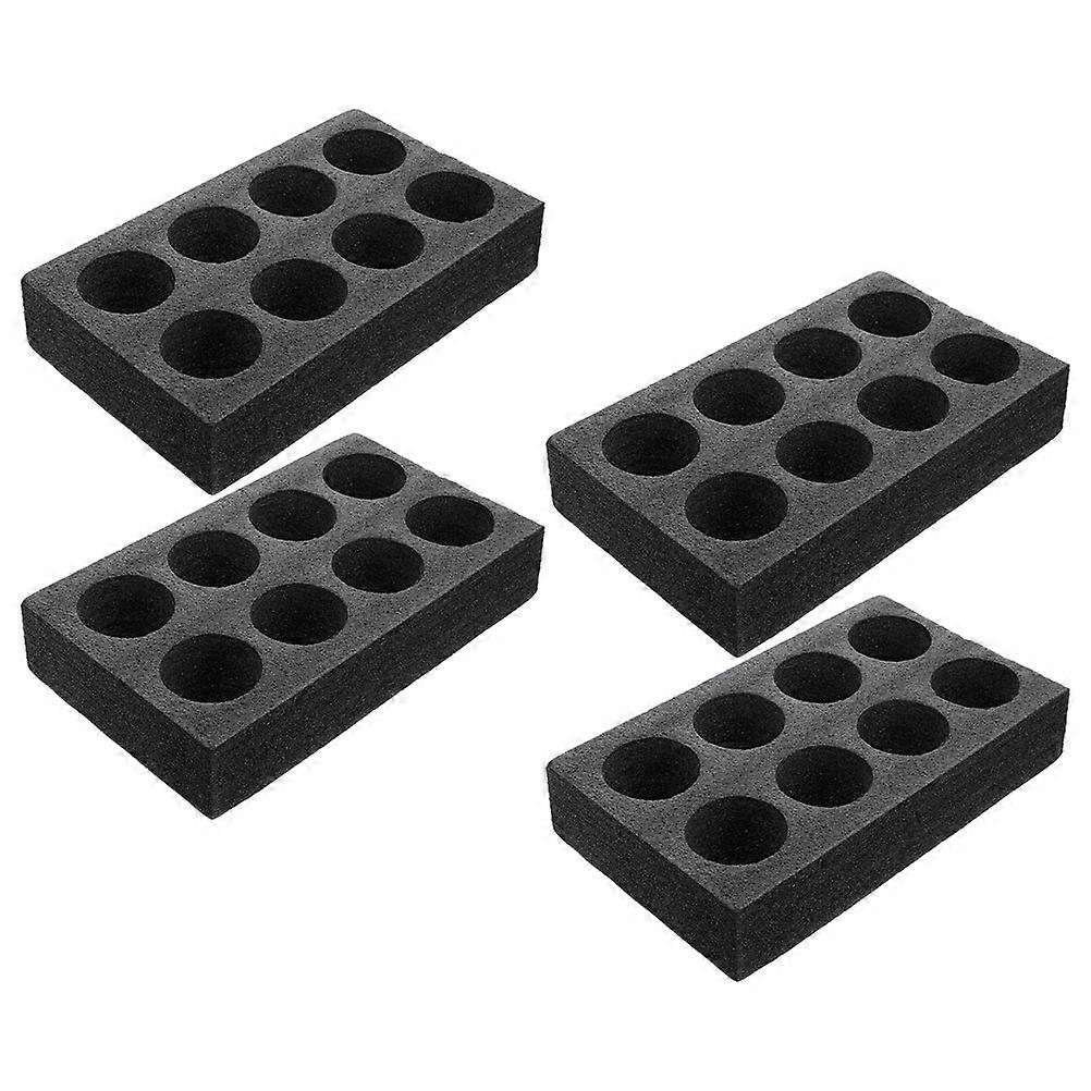 Drink Carrier Tray Foam Cup Holder for 8 Holes 12Pcs Black