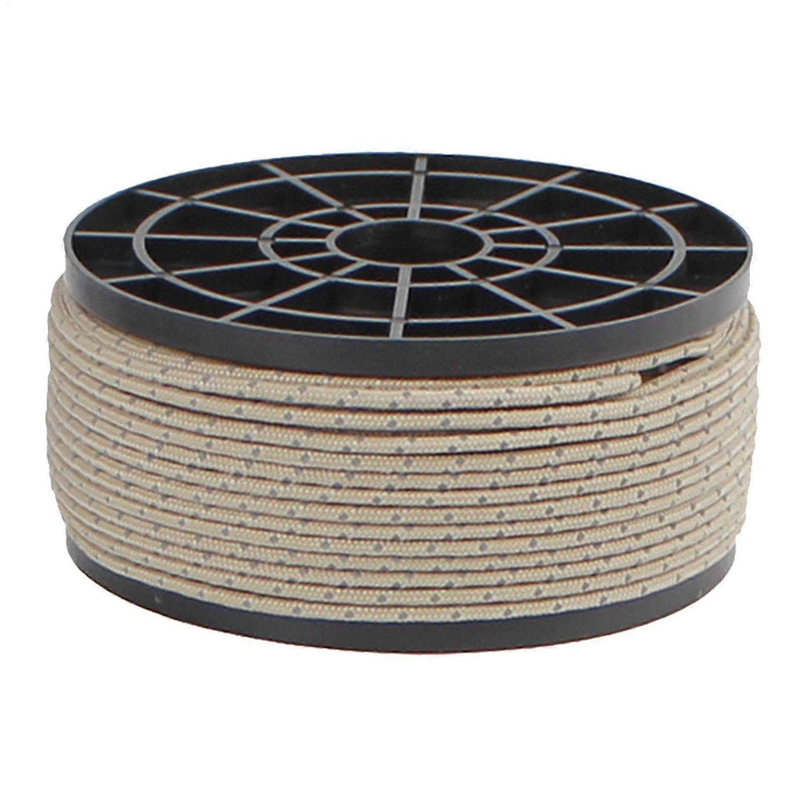 Camping Tent Rope Reflective Guyline Cord 164 Feet 2.5 mm For Hammock Clothesline Hiking Khaki C