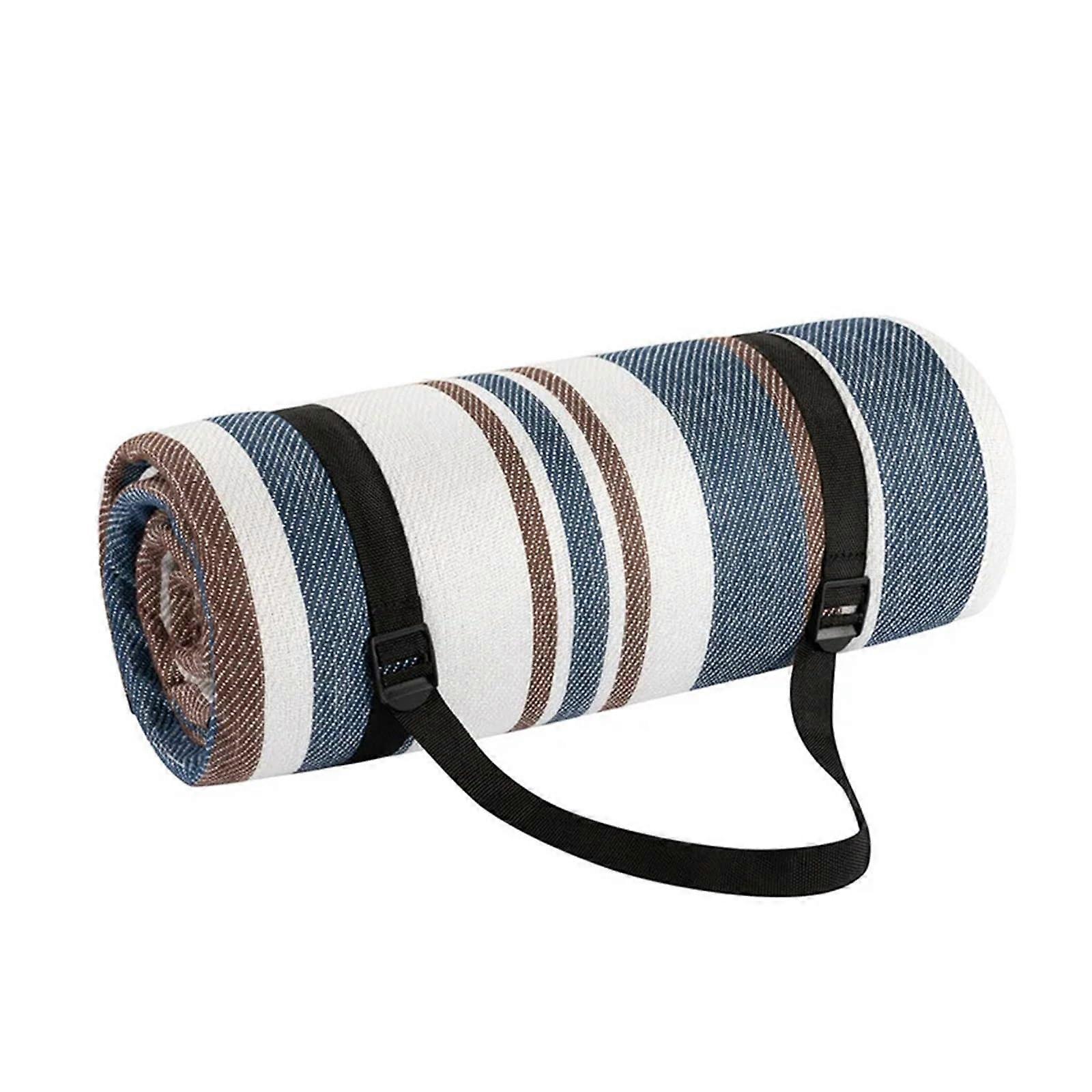 Picnic Blanket Waterproof Outdoor Mat For Camping Beach Colorful Plaid Stripe Rectangular 150x200x0.4cm
