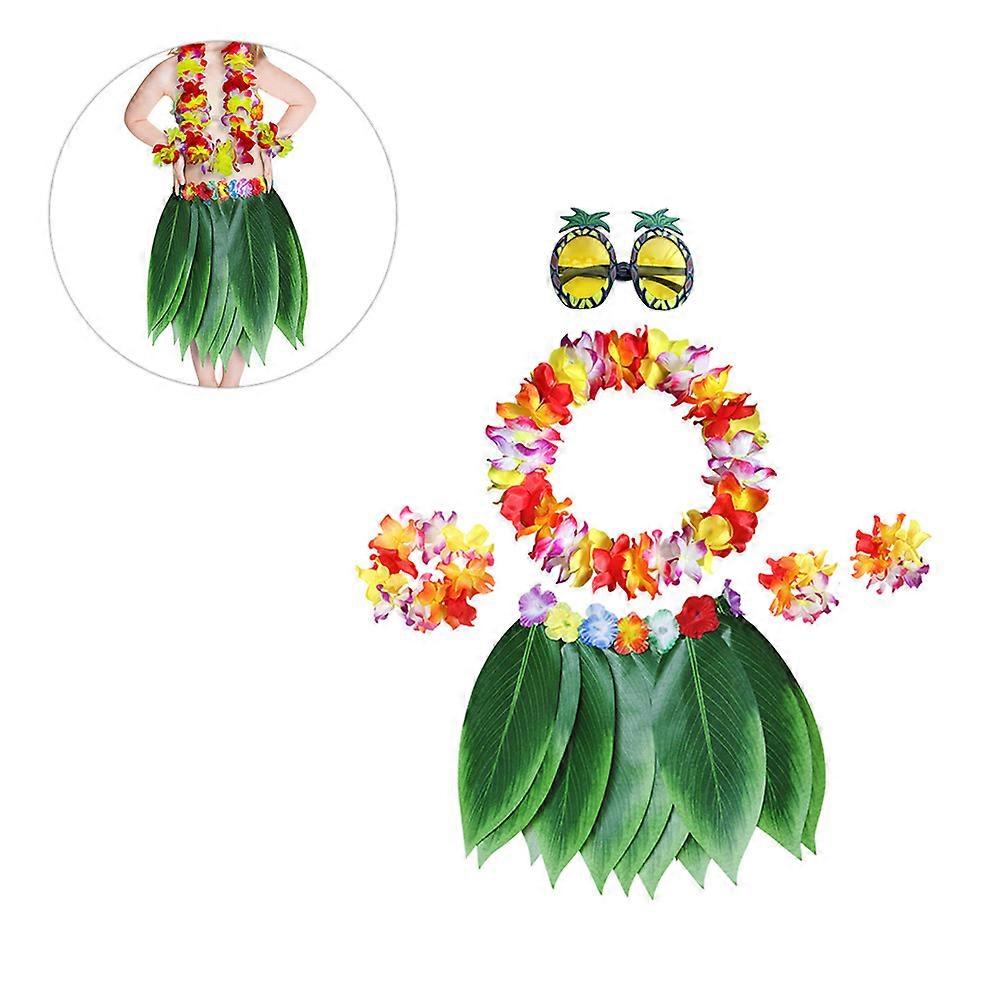 Hawaiian Party Colored Costume Set Photography Prop Assorted Color Cleaning 1 Set