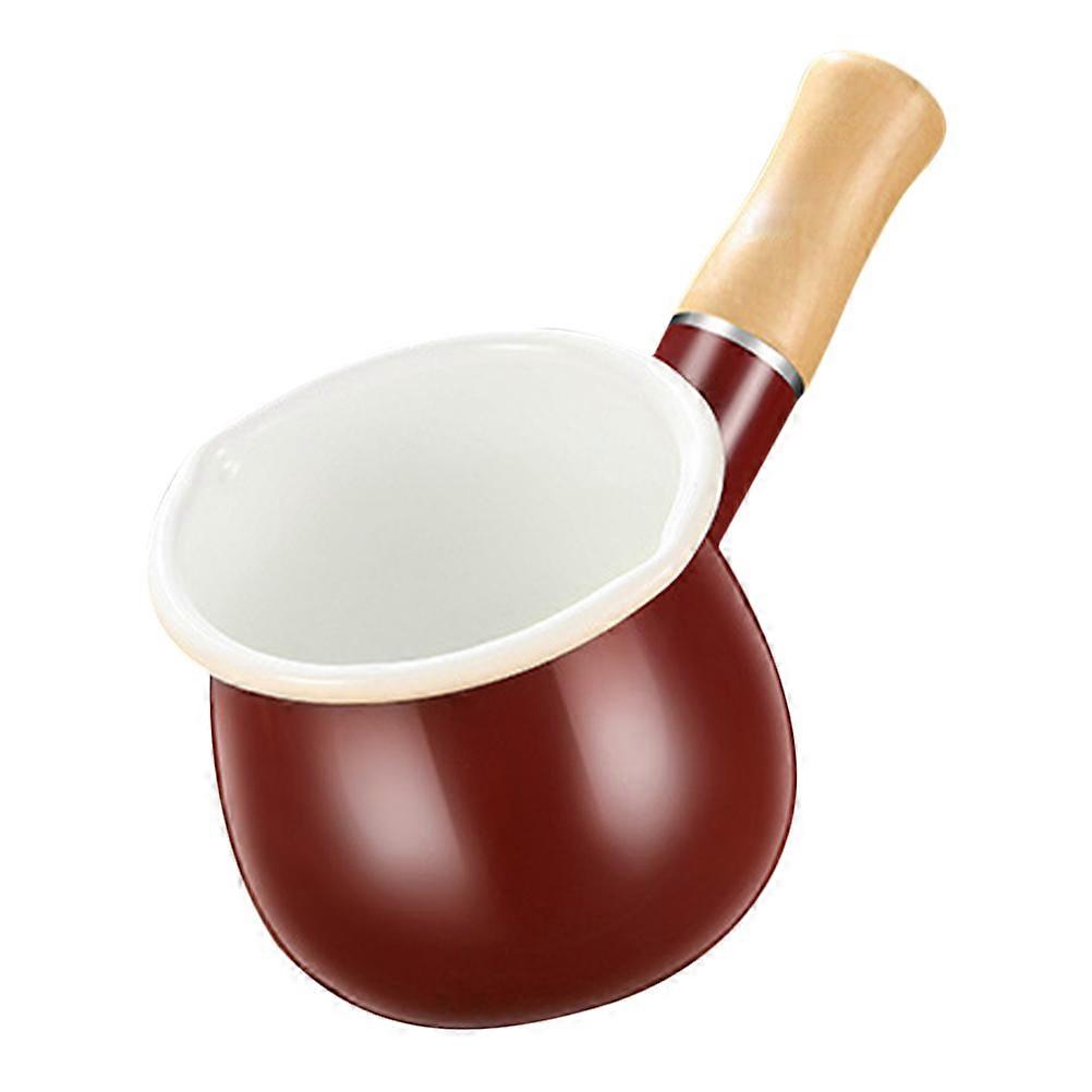 Enamel Creamer Pitcher For Kitchen Use With Spout 19.00X9.50X9.00CM Dark Red Making Soup 5Pcs