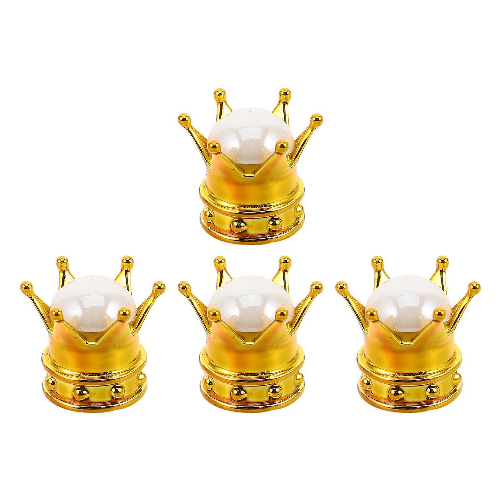 Vehicle Tire Valve Stem Cap Tiara Shape for Leakproof Use 20Pcs