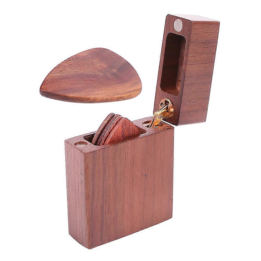 Guitar Pick Case Storage Solution For Music Practice Made Of Elegant Walnut Wood 3Pcs
