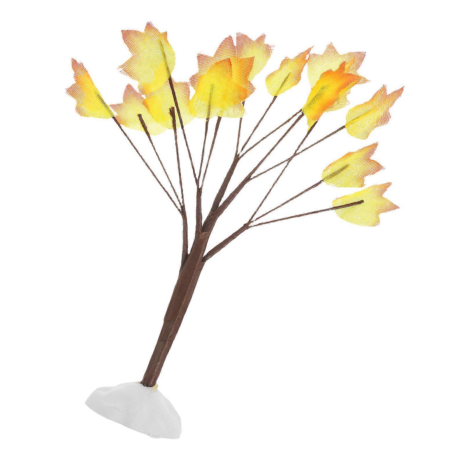 3Pcs Orange Artificial Maple Trees for Model Train Scenery Decoration
