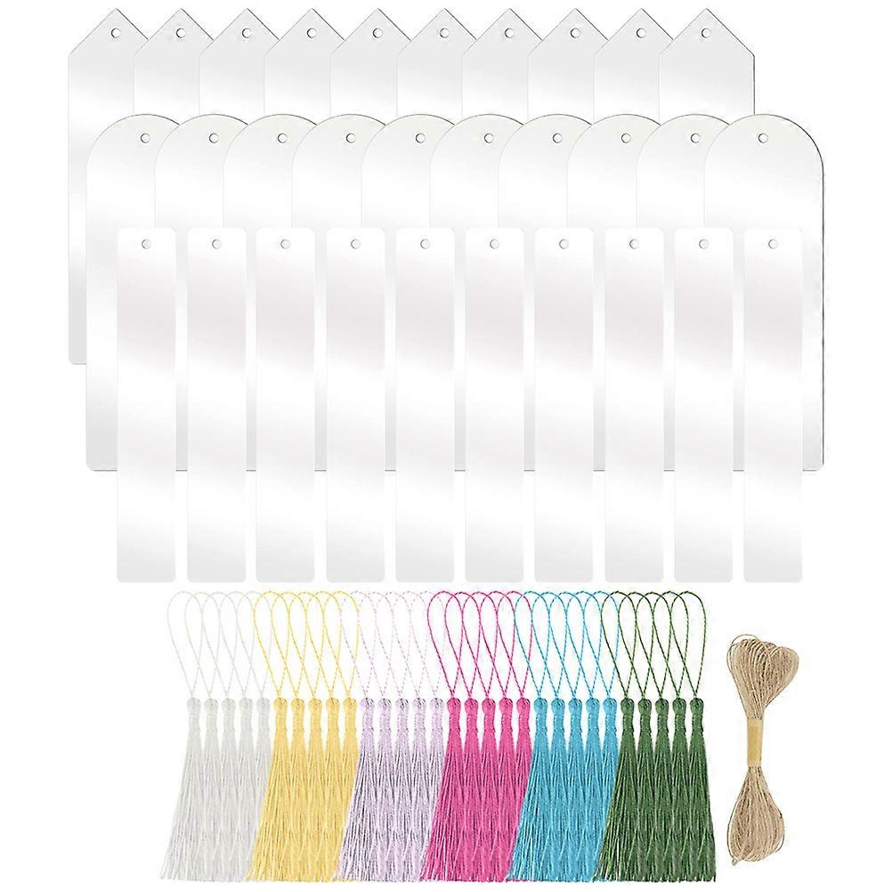 DIY Bookmark Acrylic Page Markers for Decoration 5Sets with Tassel