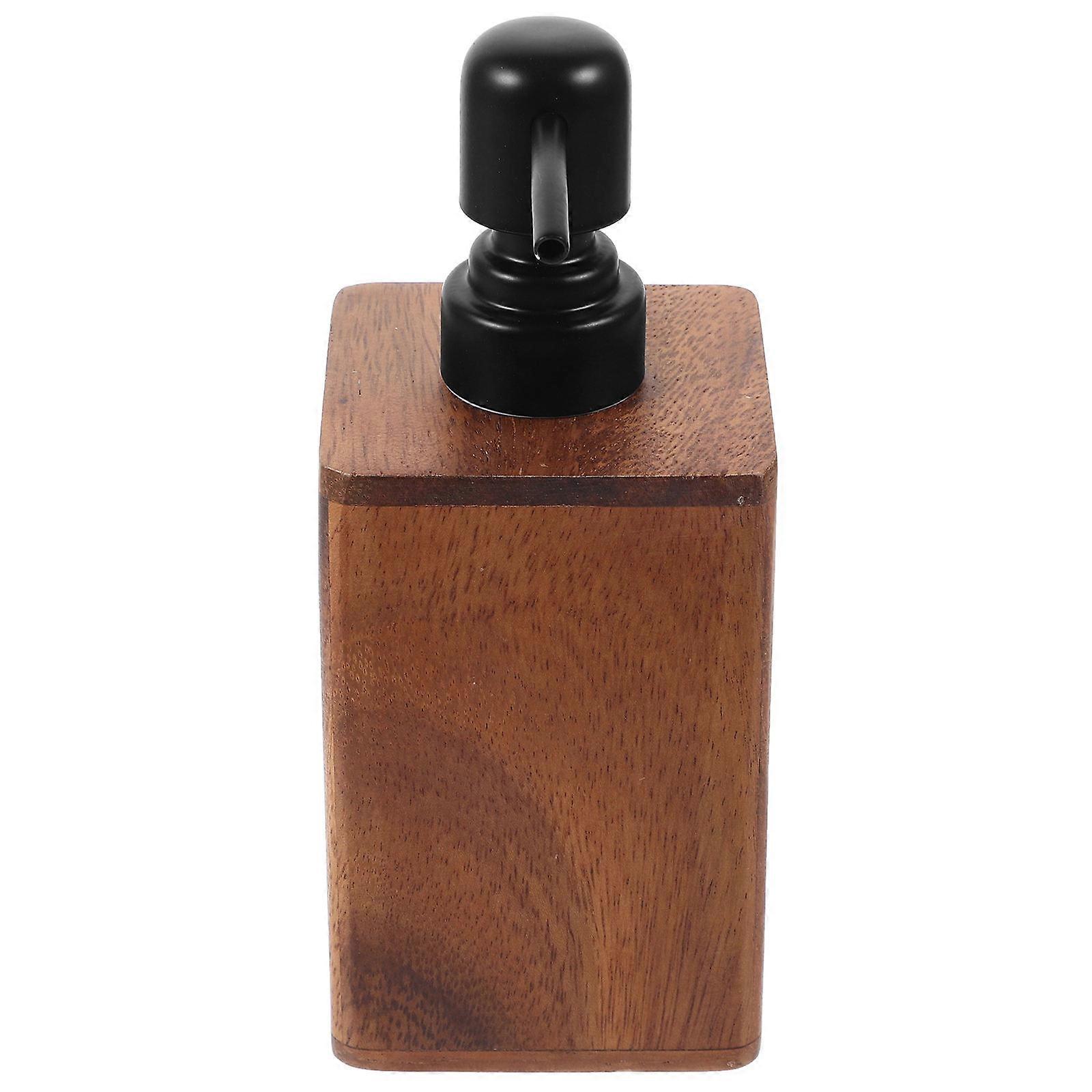 Pump Lotion Bottle Refillable Pump Shampoo Bottle Walnut Wood 5Pcs Container