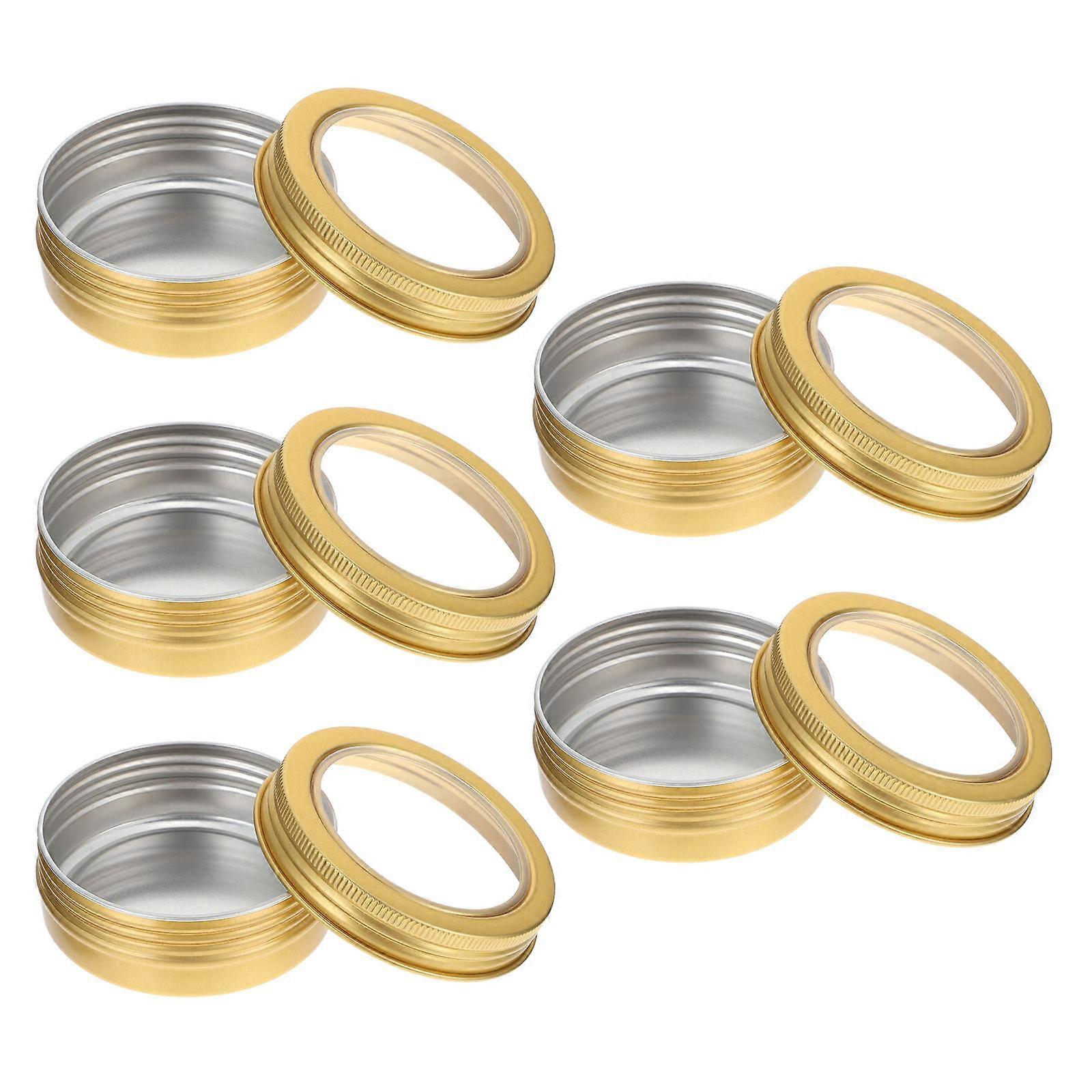 Aluminum Jars Diy Boxes Christmas Tea Containers Simple And Fashionable Square Shape 5Pcs