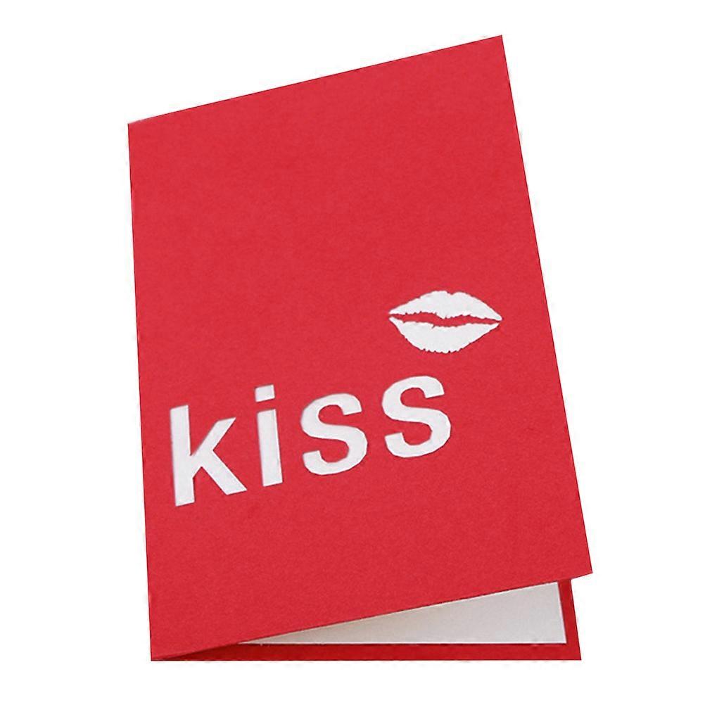 Valentine's Day Red Lip Greeting for 2Pcs Handmade