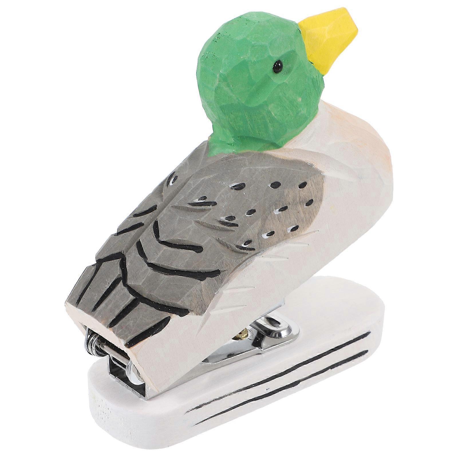 Duck Shape Reusable Paper Stapler Binding Office Supplies Assorted Color for 1Pcs
