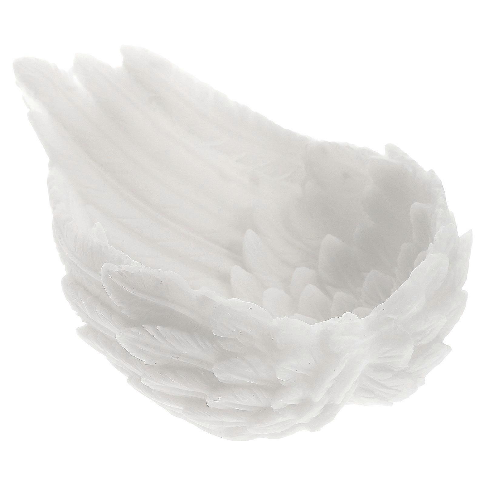 White Crystal Ball Stand with Wing Design for 2Pcs Display Holder