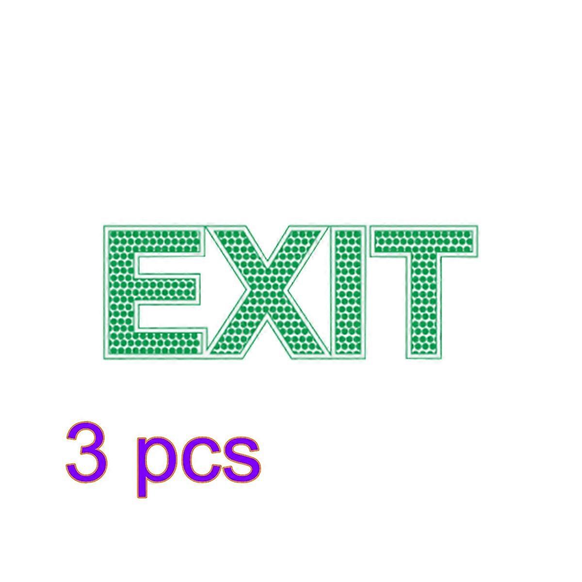 Wall Sticker 3Pcs for Emergency Safety Luminous Sign