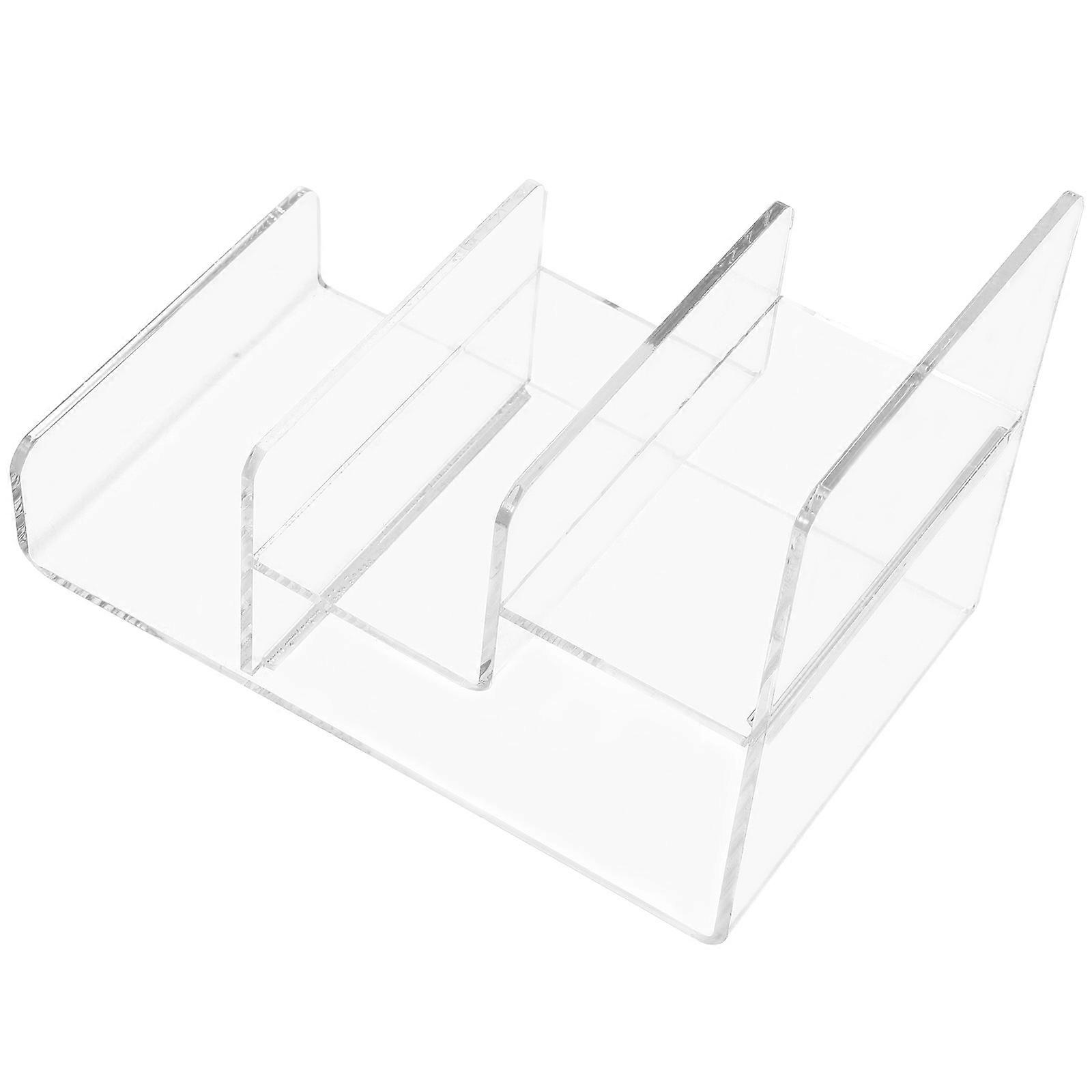 Trapezoidal Acrylic Riser Wallet Organizer Ideal For Retail Store Multi-Tier Storage 1Pcs