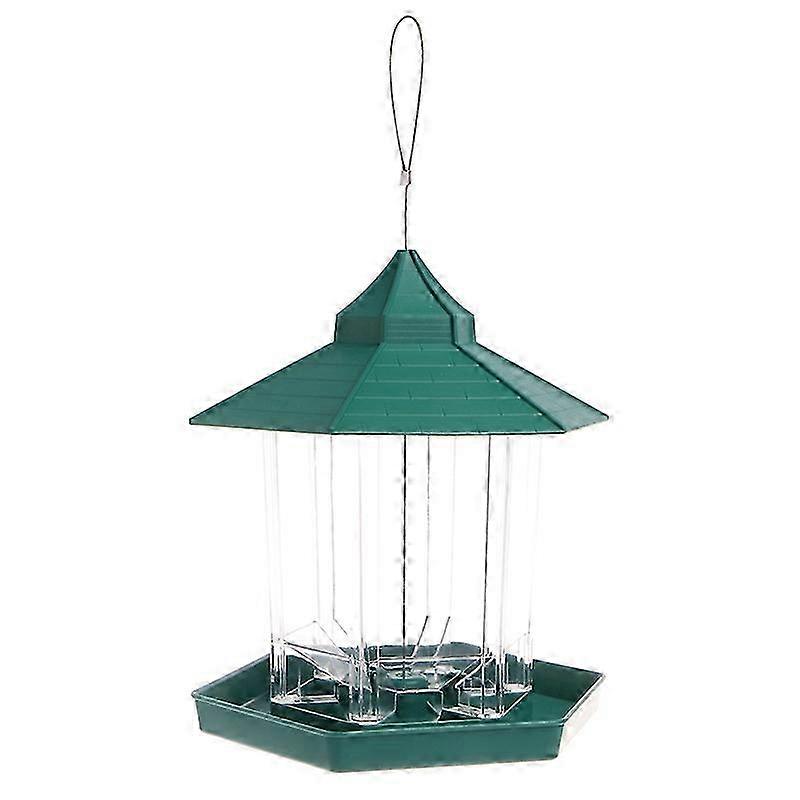 Bird Feeder, Plastic Gazebo Shaped Large Capacity Weather Proof
