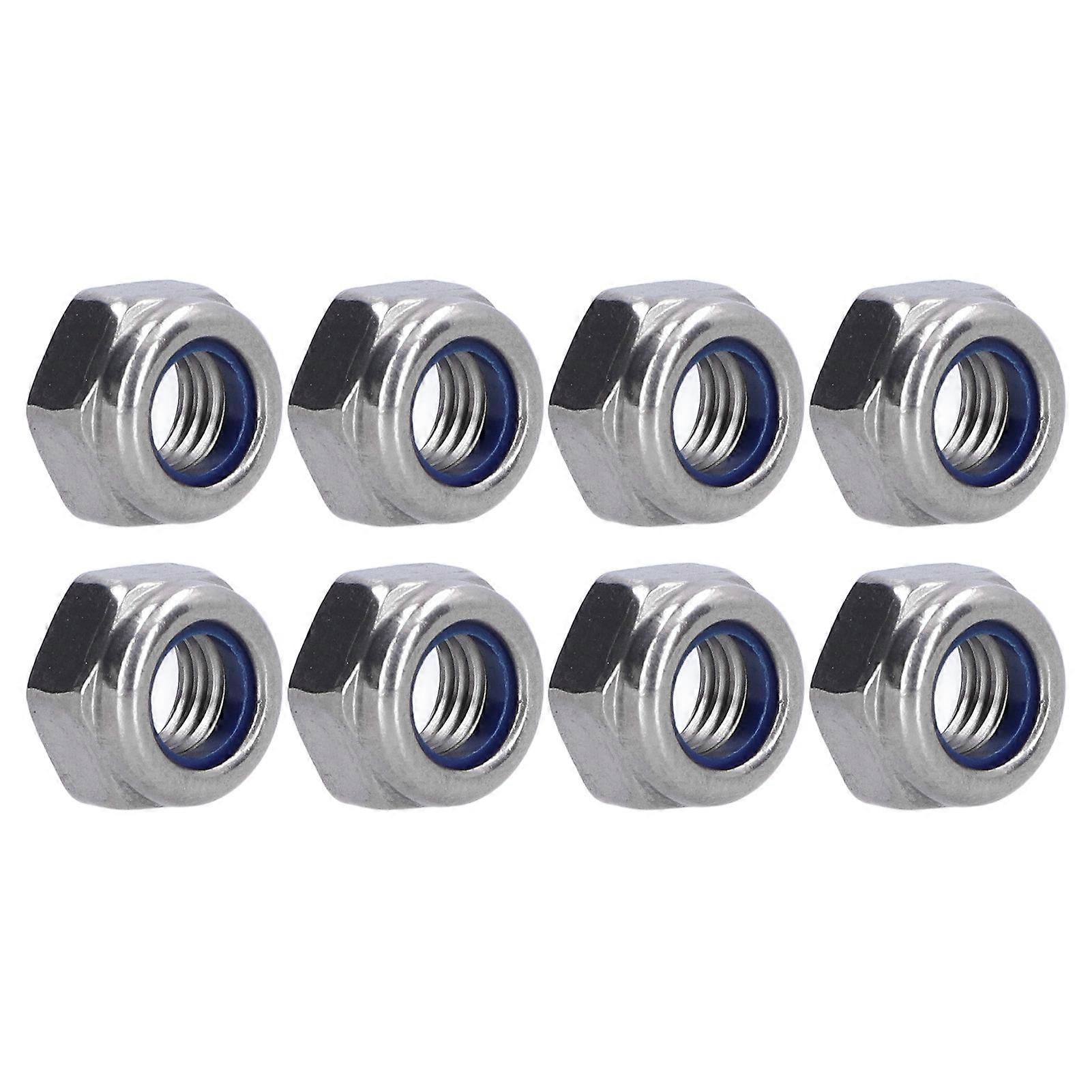100Pcs M10 Stainless Steel Nylon Insert Lock Nut Set A2-70