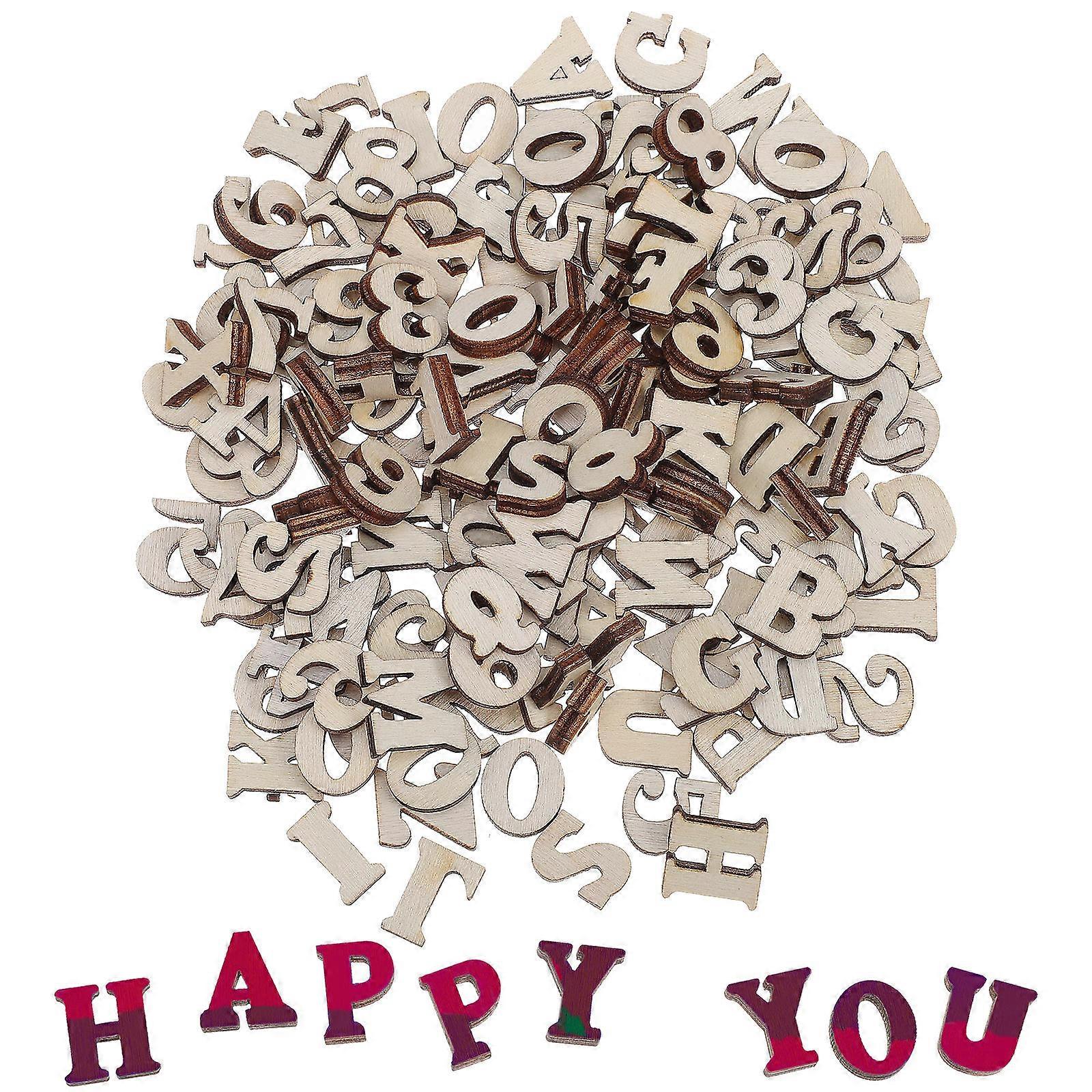 Craft Letters 816 Pcs Educational Aid For Students DIY Projects Rustic Style Wooden Numbers Decorative Toys