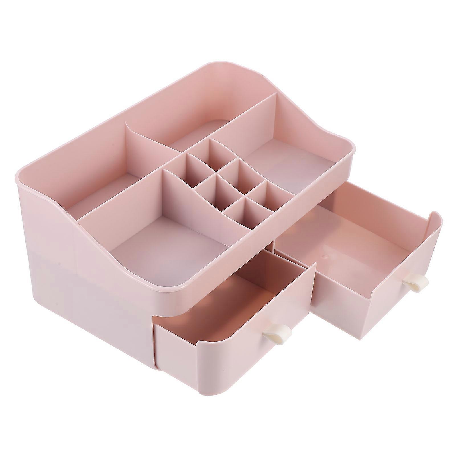 Makeup Storage Organizer 2Pcs Lipstick Holder Ideal For Girls Rectangular Pink Home Use With Easy Access Drawers