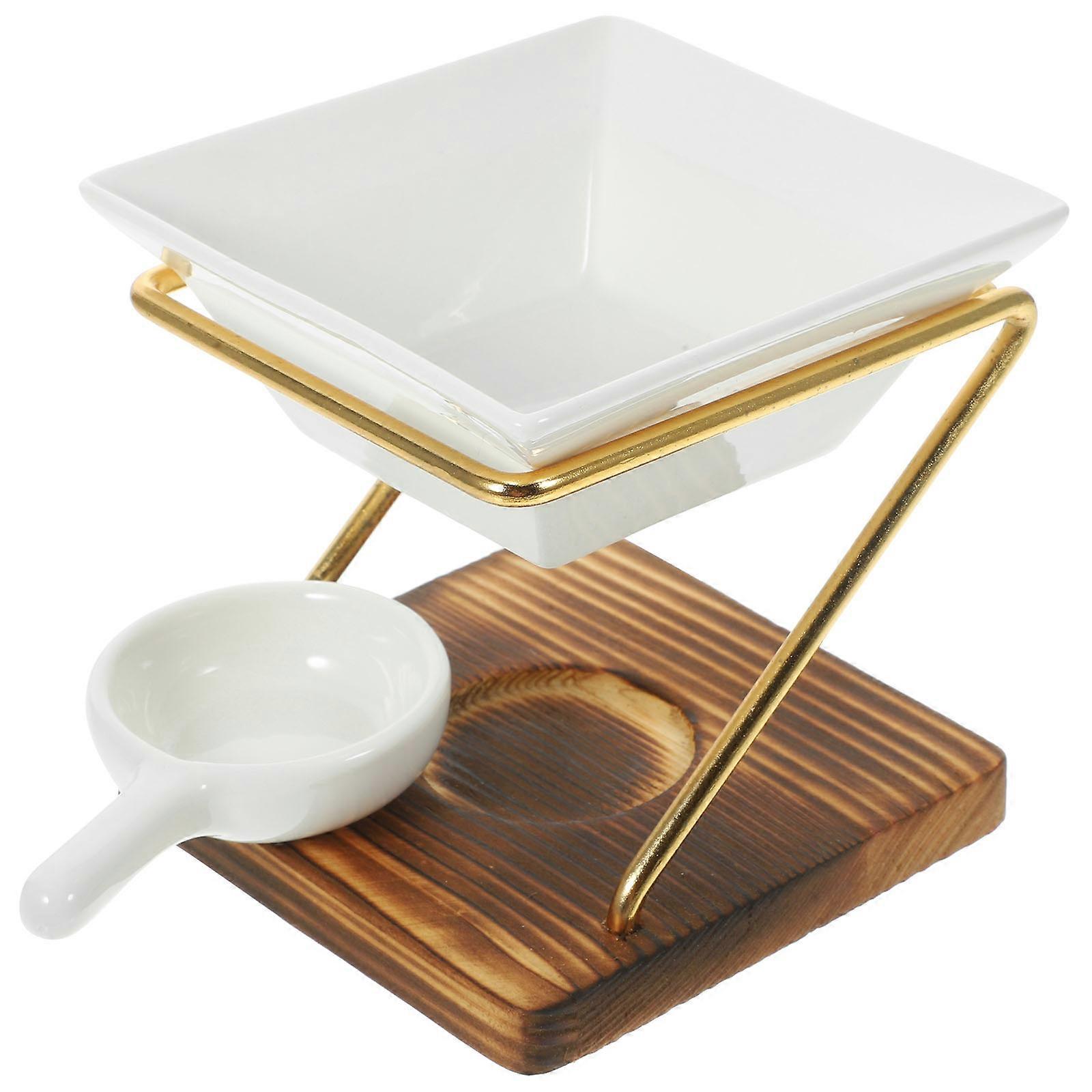 Scented Wax Melt Burner Ceramic Square Design Heat Resistant Versatile Use For Bedroom And Office 1 Set