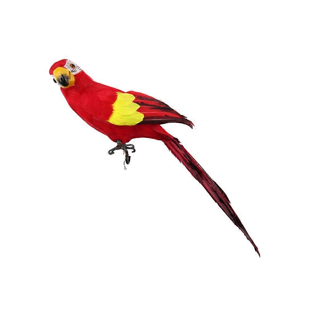 Bird Adornment Artificial Birds for Decoration 3Pcs Red Parrot Crafts