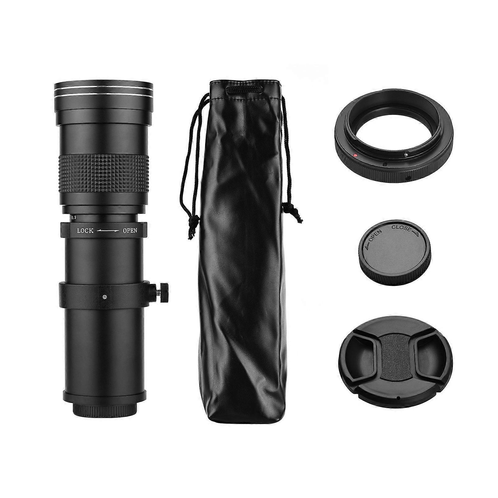Camera MF Super Telephoto Zoom Lens F/8.3-16 420-800mm T Mount with Adapter Ring Universal 1/4 Thread Replacement for Canon EF-Mount Cameras EOS 80D 7