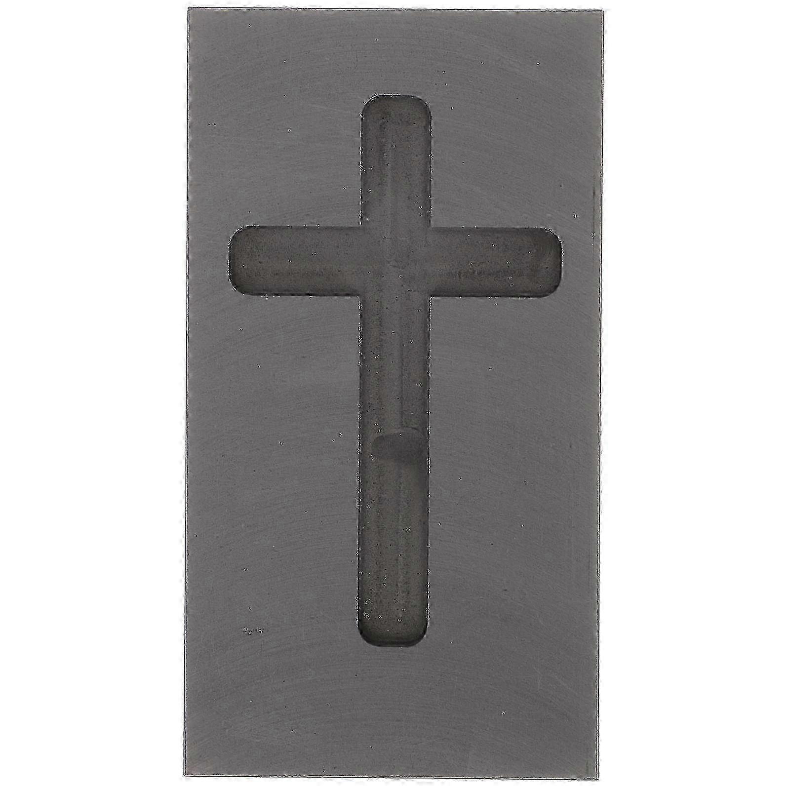 Graphite casting mold for melting silver gold cross shape