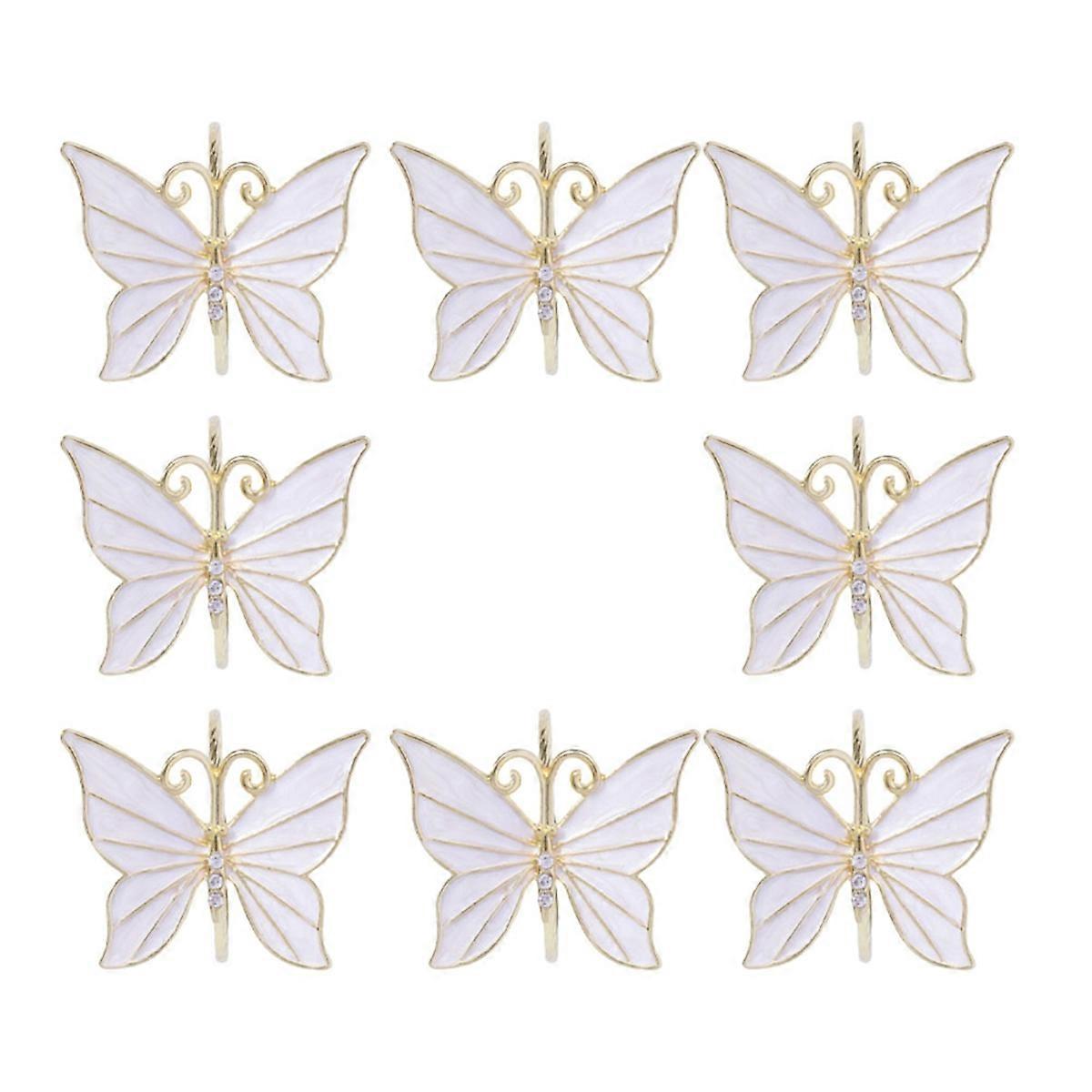 8PCS Flower Butterfly Napkin Ring Holder for Easter Wedding ,C