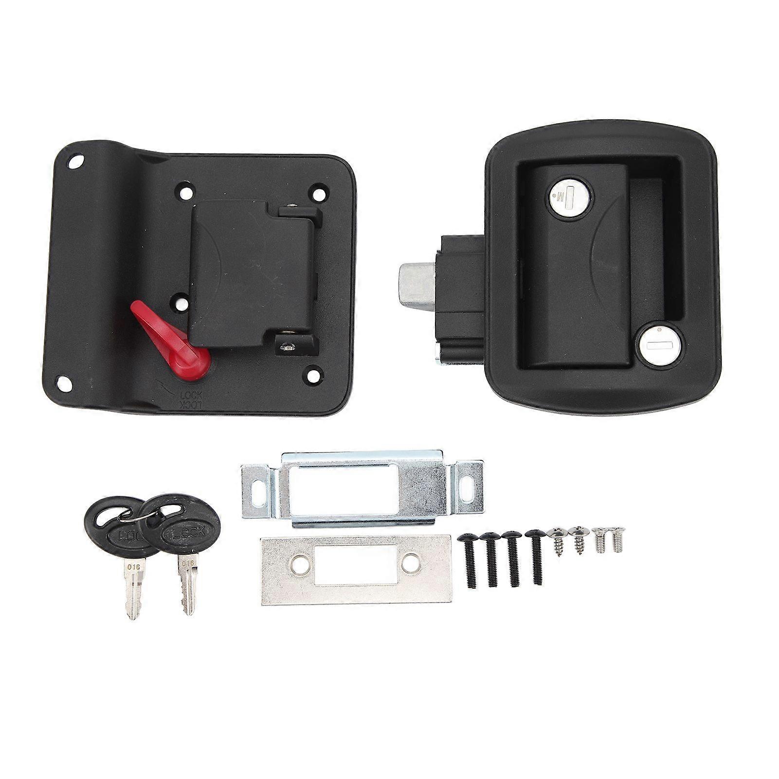 RV Door Lock IP67 Waterproof High Strength Black Paddle Entry Door Latch for Trailer Camper