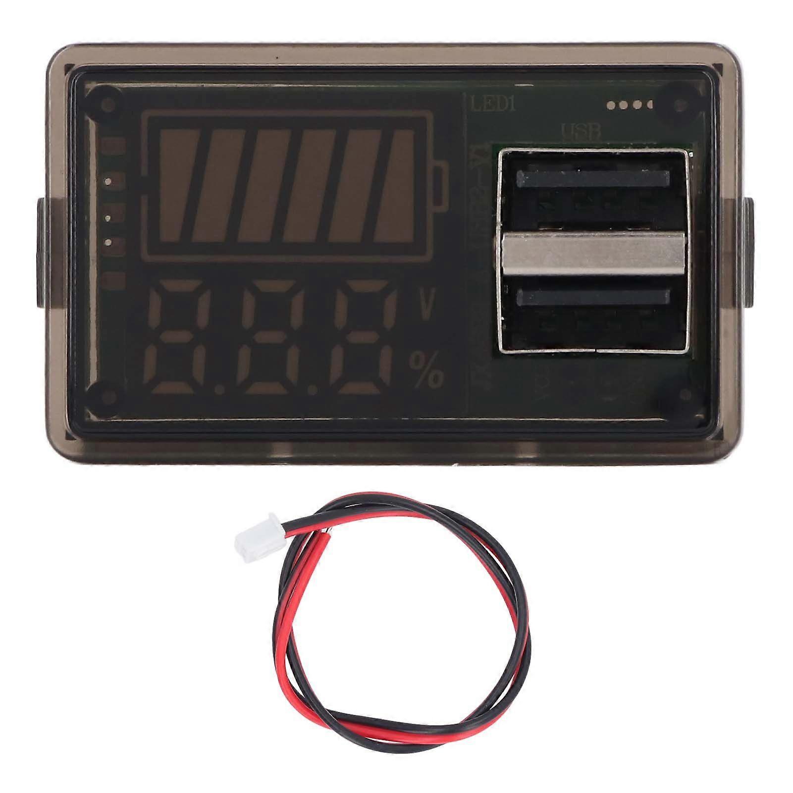 Battery Meter Digital RV Monitor Power Off Memory Voltage Display 830V with 2 USB Ports for Marine Car Motorcycle Boat Blue Backlit