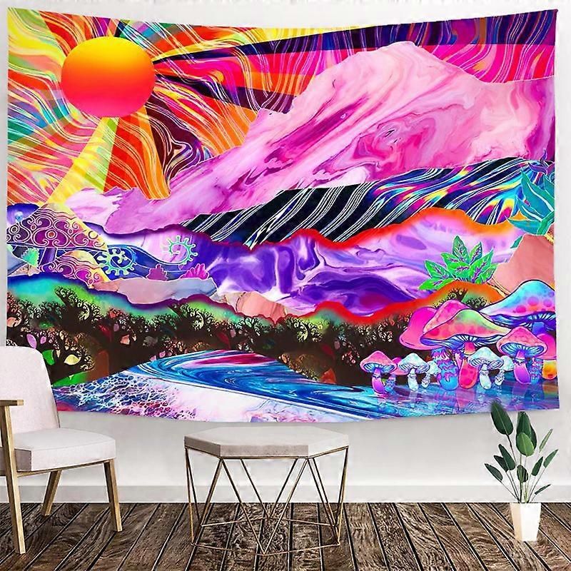 Tapestry in tapestry psychedelic tapestry mushroom background cloth hanging cloth GT3122180*230CM peach skin velvet type with installation package ()
