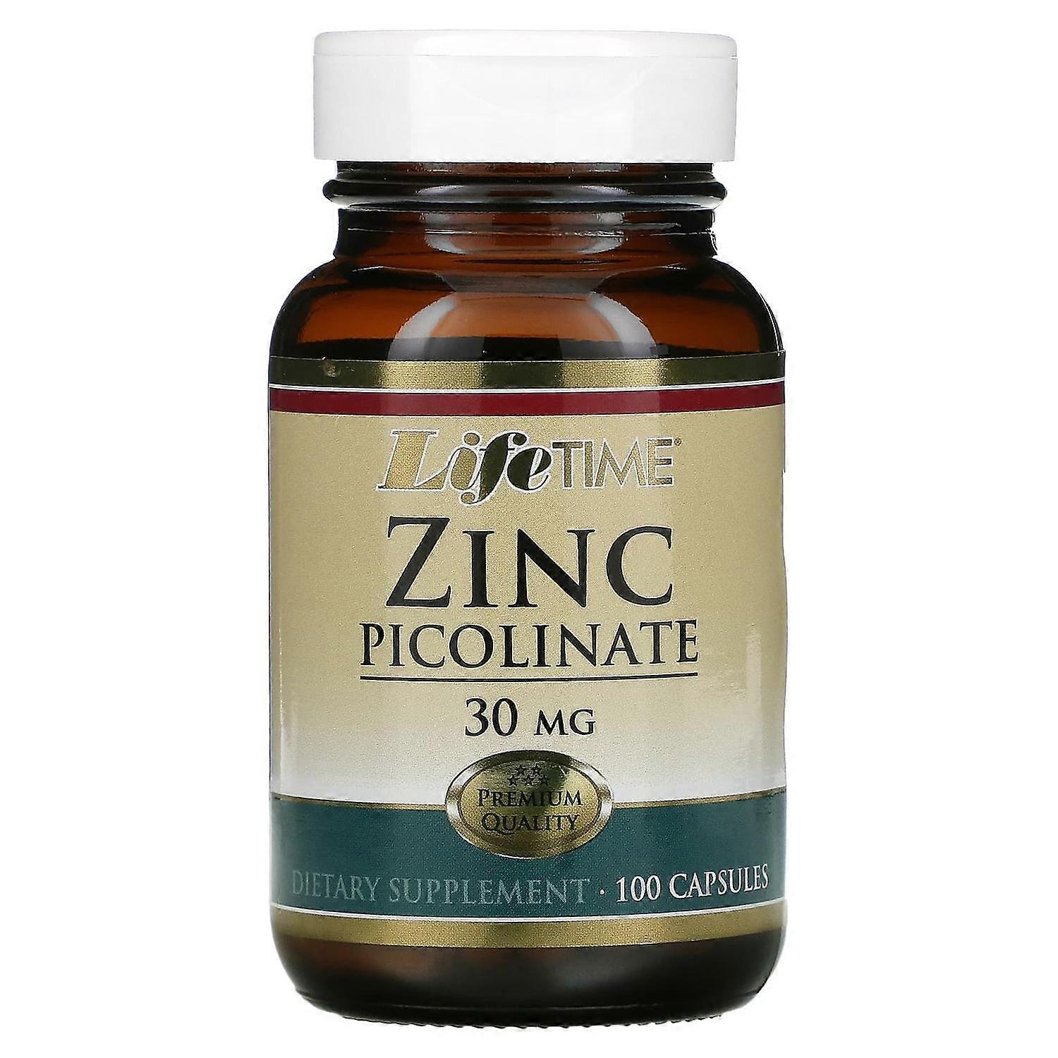 Βιταμίνες LifeTime, Πικολινικός Ψευδάργυρος, 30 mg, 100 Κάψουλες