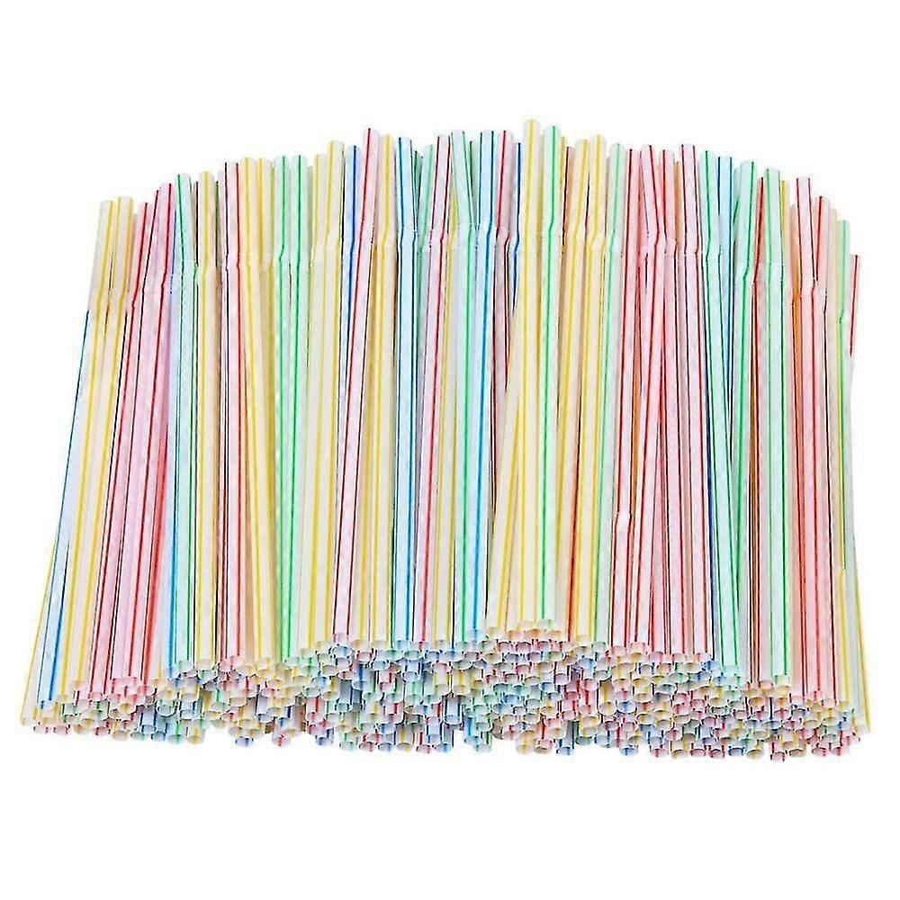 200pcs Plastic Drinking Disposable Straws 8 Inches