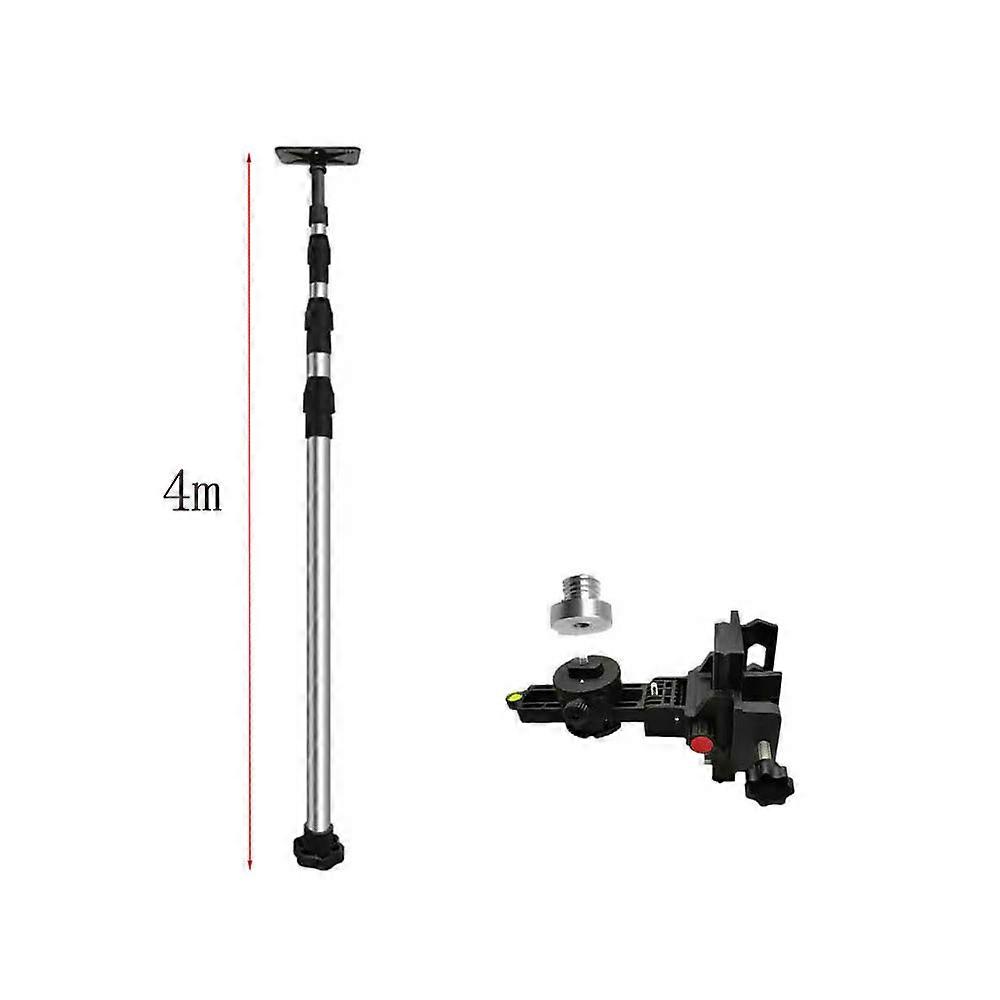 Max 4.5m Height Adjustable Line Leveler Stand Bar Telescopic Pole Bracket 1/4''&5/8'' Thread Lift Extend Holder for Laser Level