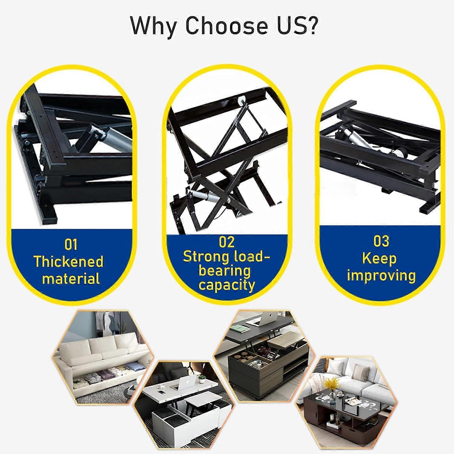 Electric Scissor Lift Table, Coffee Lift, Folding Iron Frame, Work Platform Computer Desk, Dining Lifting Bracket
