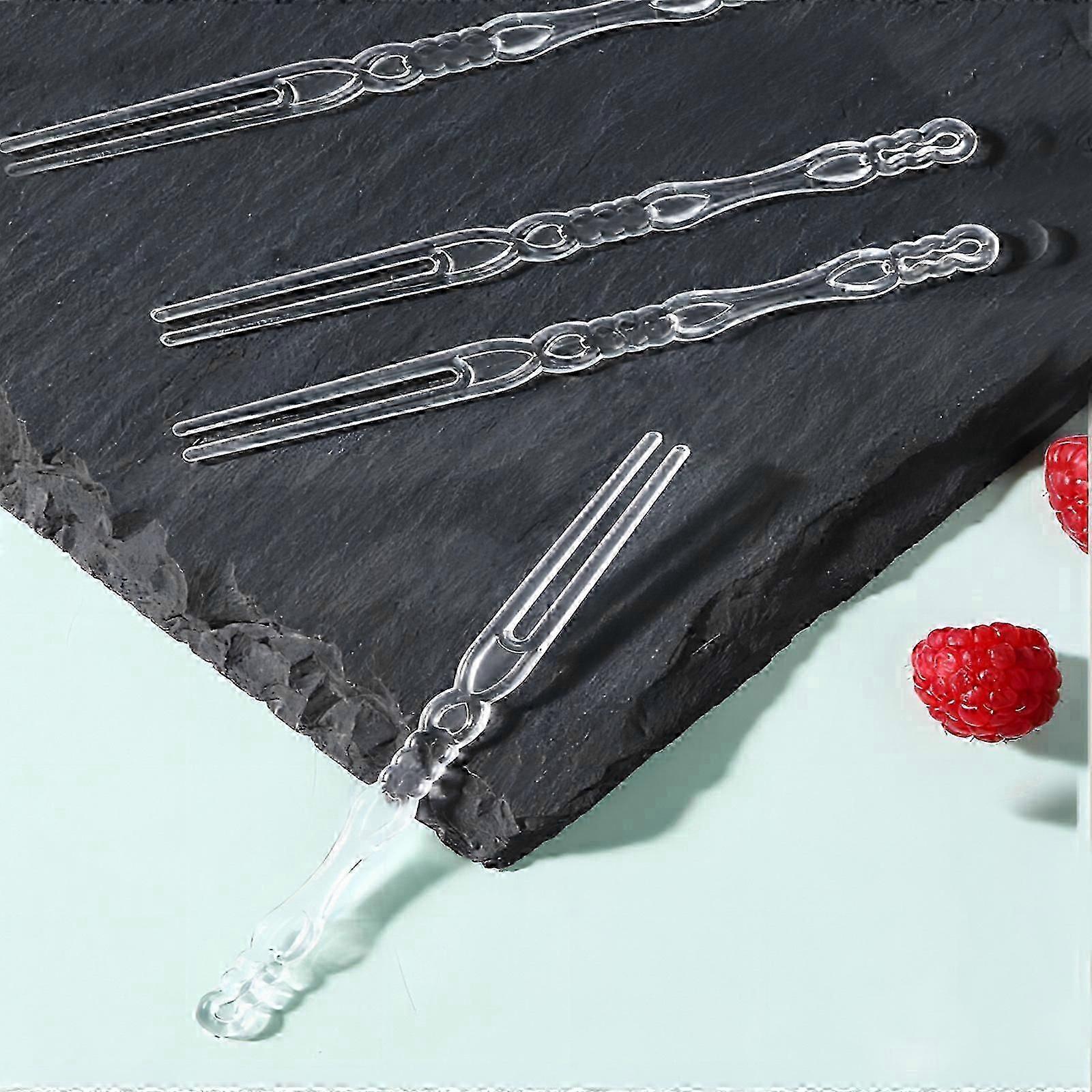 Crystalline Clear Fruit Fork 100pcs Disposable Fruit Bamboos Fork Snack Mooncakes Fork Plastic Fork Cake