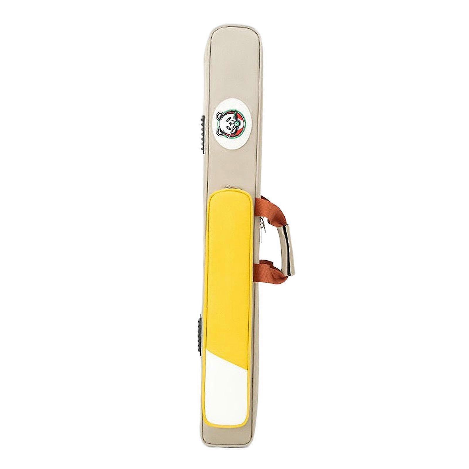 Pool Cue Case Billiard Cue Carrying Bag 5Hole Zipper Pouch Box Yellow Organization Supplies