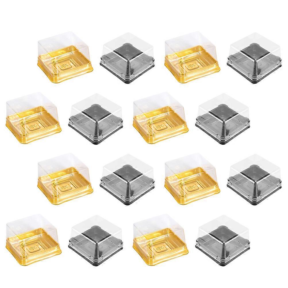 100Pcs Convenient Moon Cake Boxes Square Shape For Event Catering 3.1x3.1x1.3in Made Of Pet With Sealing Function