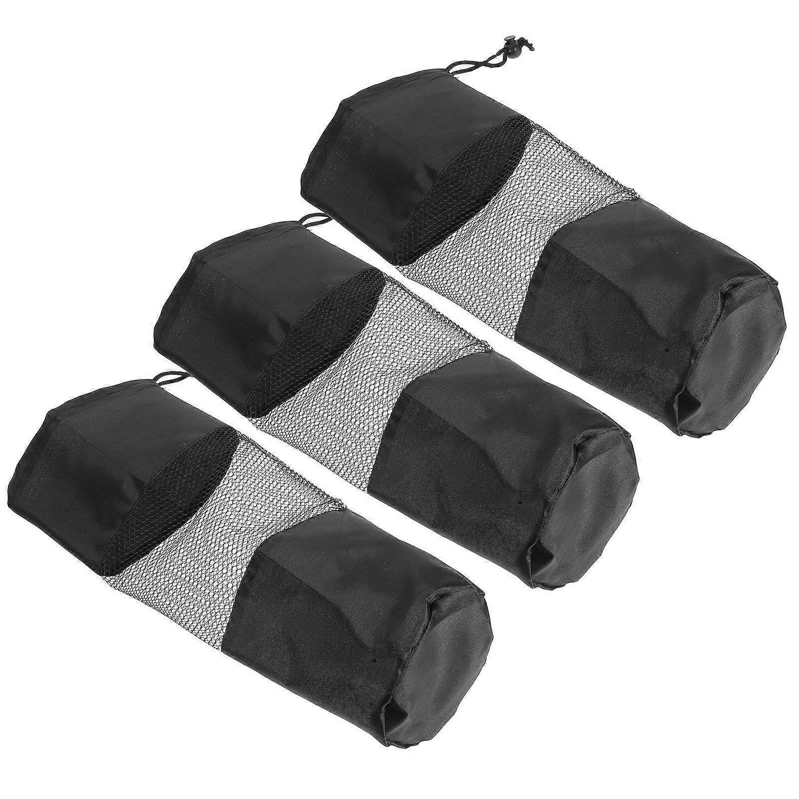 Sports Multifunctional Roller Mesh Duffel Bag for Storage 6Pcs Black