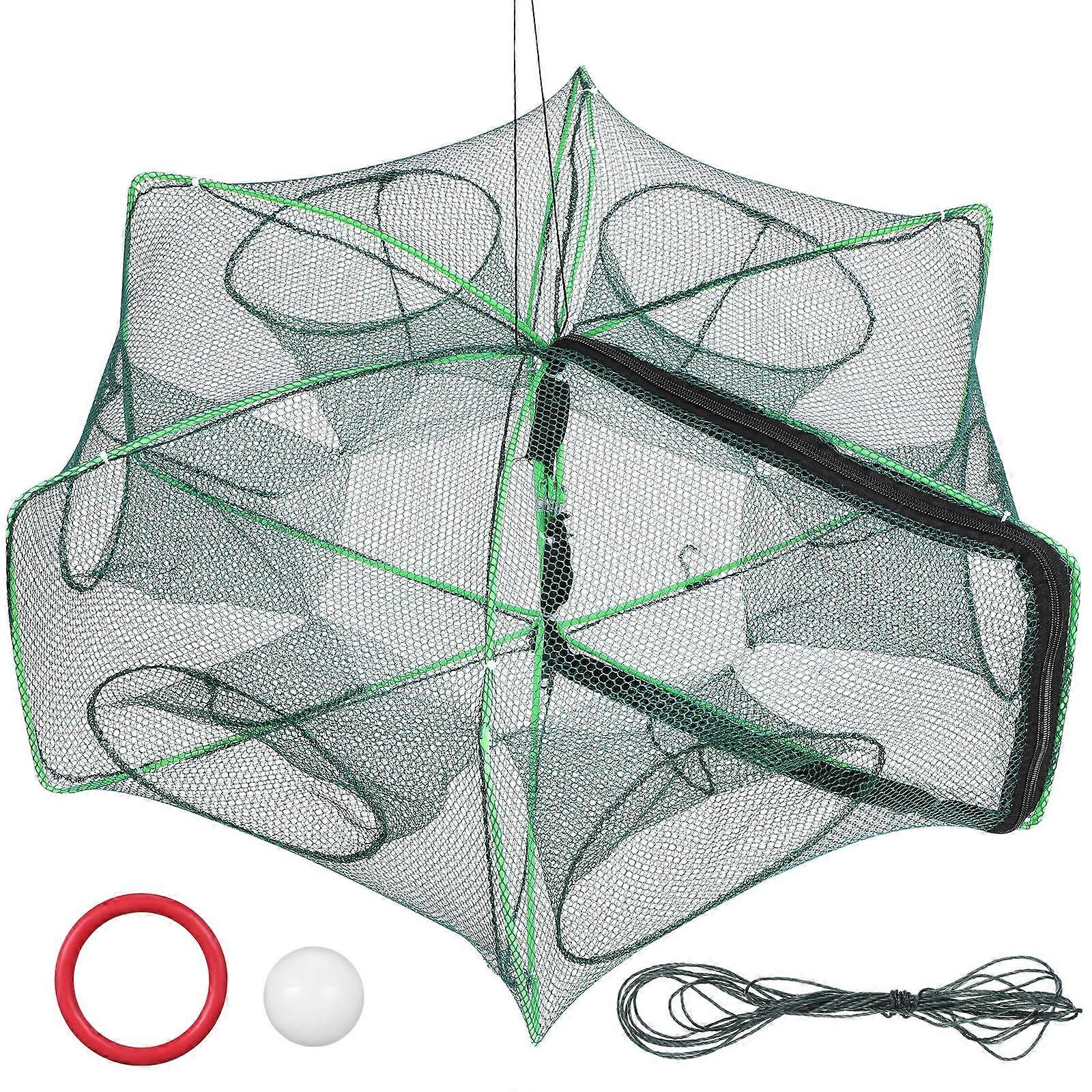 Portable Nylon Fish Trap Net for Shrimp and Fish Folding Design 3Pcs