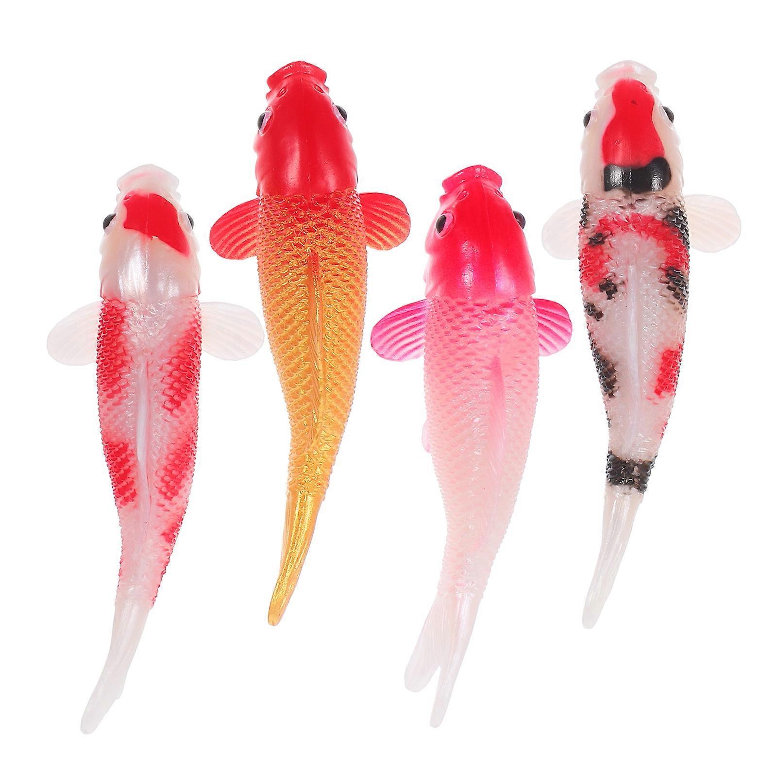 Artificial Koi Fish Realistic Figurines for Decor 4Pcs Miniature Carp Models