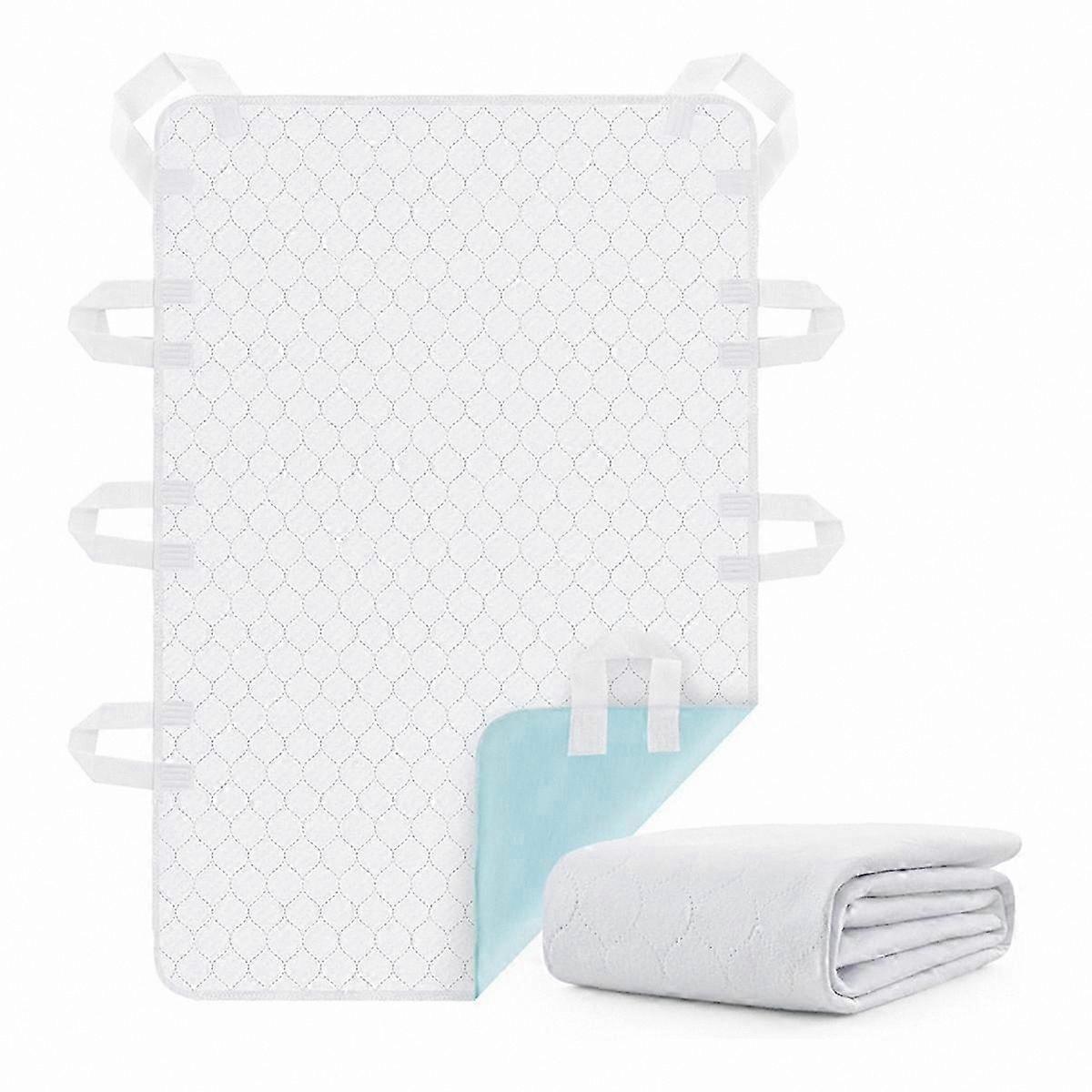Reusable Waterproof Bed Pad with 8 Handles, Washable Incontinence Underpad, Soft and Absorbent Positioning Aid