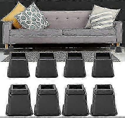 ベッドライザー、8pcs PP家具レイザー調節可能なベッドチェアソファライザーフィートリフトセット4 x 5 "/ 4 X 3"利用可能なブラック
