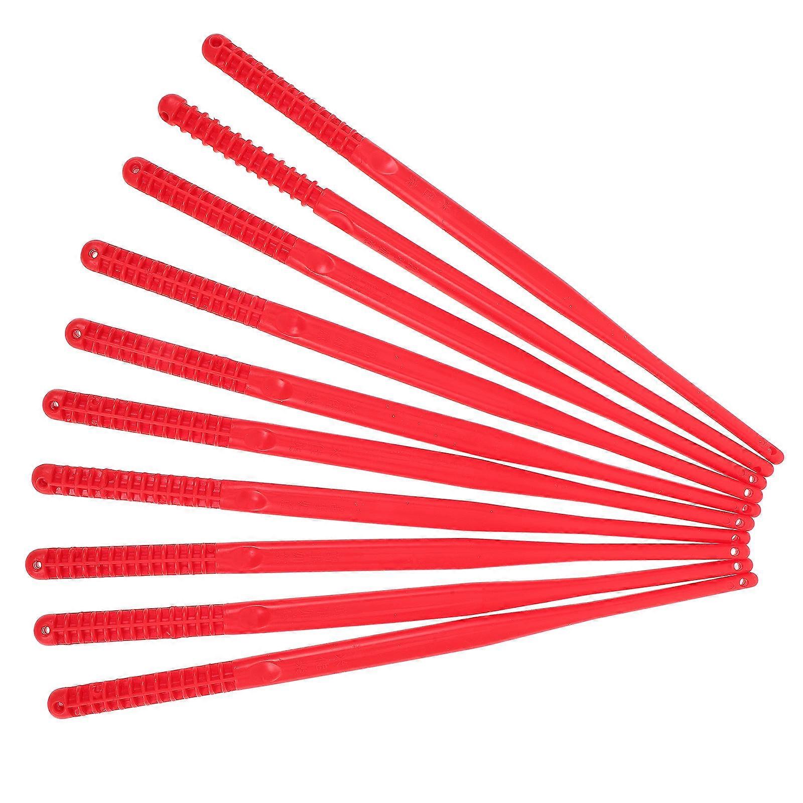 Red Plastic Diabolo Handstick Replacement for Playing 10Pcs Grip Included